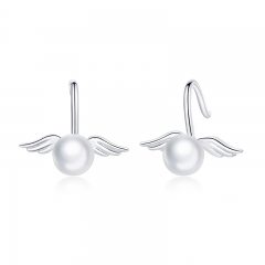 sterling silver designer rhinestone earrings hoop SCE951