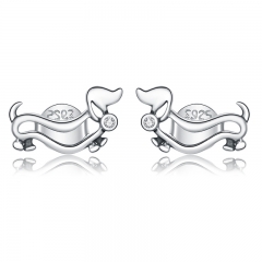sterling silver designer rhinestone earrings hoop SCE952