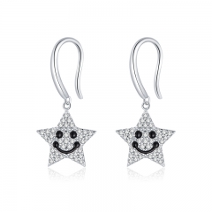 sterling silver designer rhinestone earrings hoop SCE946