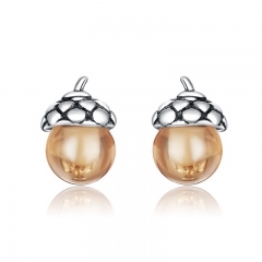 sterling silver designer rhinestone earrings hoop SCE935