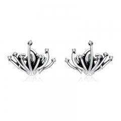 sterling silver designer rhinestone earrings hoop SCE940