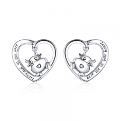 sterling silver designer rhinestone earrings hoop SCE984