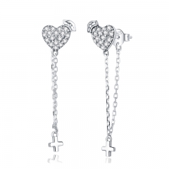 sterling silver designer rhinestone earrings hoop SCE969