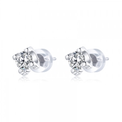 sterling silver designer rhinestone earrings hoop SCE974