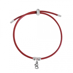 Adjustable Leather Bracelet with Small Charms  PS196