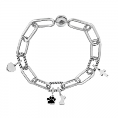 Stainless Steel Women Me Link Bracelet with Small Charms  MY155