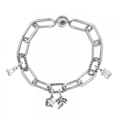 Stainless Steel Women Me Link Bracelet with Small Charms  MY144