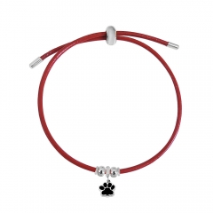 Adjustable Leather Bracelet with Small Charms  PS209