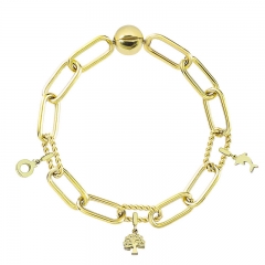Stainless Steel Women Me Link Bracelet with Small Charms  MYG056