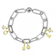 Stainless Steel Women Me Link Bracelet with Small Charms  MY129