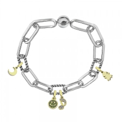 Stainless Steel Women Me Link Bracelet with Small Charms  MY150