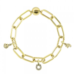 Stainless Steel Women Me Link Bracelet with Small Charms  MYG045