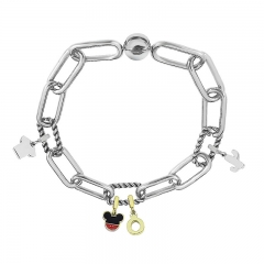 Stainless Steel Women Me Link Bracelet with Small Charms  MY142