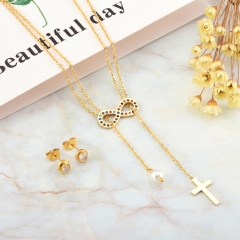 Trendy Stainless Steel Gold Plated Jewelry Set for women XXXS-0569