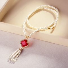 Pearl Brass Pendant Necklace  TTTN-0210A