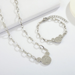 stainless steel jewelry set with brass charms  TTTS-0004A