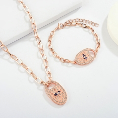 stainless steel jewelry set with brass charms TTTS-0001C