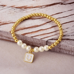 Pearl copper charm diamond bracelet  TTTB-0283