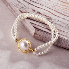 Pearl copper charm diamond bracelet  TTTB-0301B