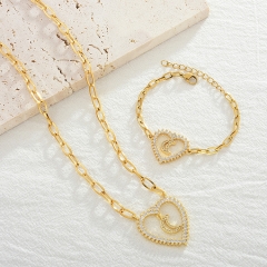 Stainless steel jewelry set with brass charms  TTTS-0008