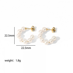 Hollow Gold Hoop Earrings Tarnish Free Gold Plated Stainless Steel JewelryES-2497A