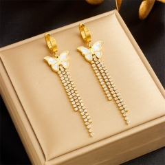 Stainless Steel Women Charm 18 K Gold Earrings ES-2770