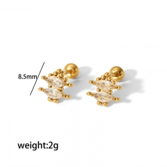 Gold Stud Earrings Gold Plated Stainless Steel Jewelry ES-2787