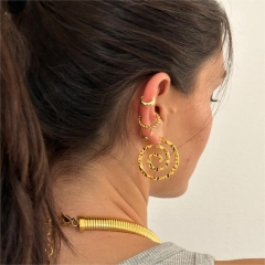 Women Jewelry Stainless Steel Gold drop Earrings ES-2814G