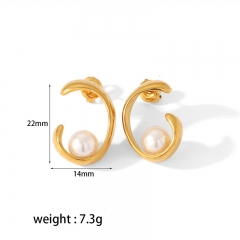 Women Jewelry Stainless Steel Gold stud Earrings ES-2809
