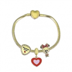 Stainless Steel Heart Women charms Bracelet  XK3595