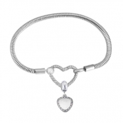 Stainless Steel Heart Charms Bracelet Women Luxury PDM091