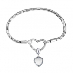 Stainless Steel Heart Charms Bracelet Women Luxury PDM090