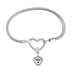 Stainless Steel Heart Charms Bracelet Women Luxury PDM081