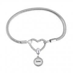 Stainless Steel Heart Charms Bracelet Women Luxury PDM114