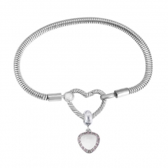 Stainless Steel Heart Charms Bracelet Women Luxury PDM089