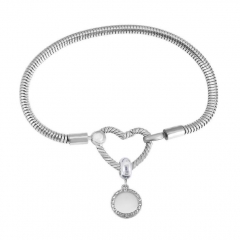 Stainless Steel Heart Charms Bracelet Women Luxury PDM134