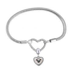 Stainless Steel Heart Charms Bracelet Women Luxury PDM101
