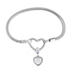 Stainless Steel Heart Charms Bracelet Women Luxury PDM077