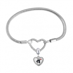 Stainless Steel Heart Charms Bracelet Women Luxury PDM106