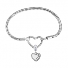 Stainless Steel Heart Charms Bracelet Women Luxury PDM092