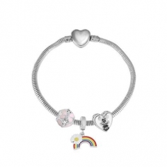 Stainless Steel Heart Women charms Bracelet  XK3641