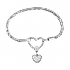 Stainless Steel Heart Charms Bracelet Women Luxury PDM107