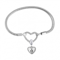 Stainless Steel Heart Charms Bracelet Women Luxury PDM093