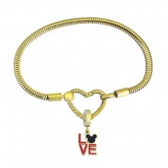 Stainless Steel Heart Charms Bracelet Women Luxury PDM142