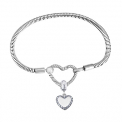 Stainless Steel Heart Charms Bracelet Women Luxury PDM111
