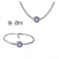 Stainless Steel Charm Necklace Bracelet Earring Jewelry Set PDS242